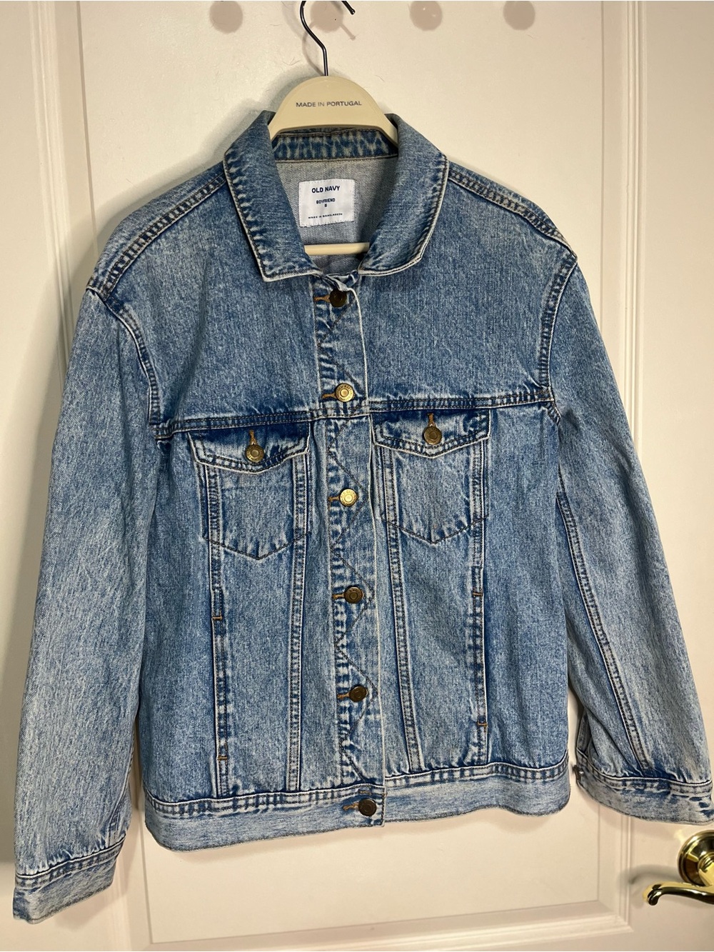 Denim Jacket Hand-Painted One-of-a-Kind Wearable Art OLD NAVY Size XS